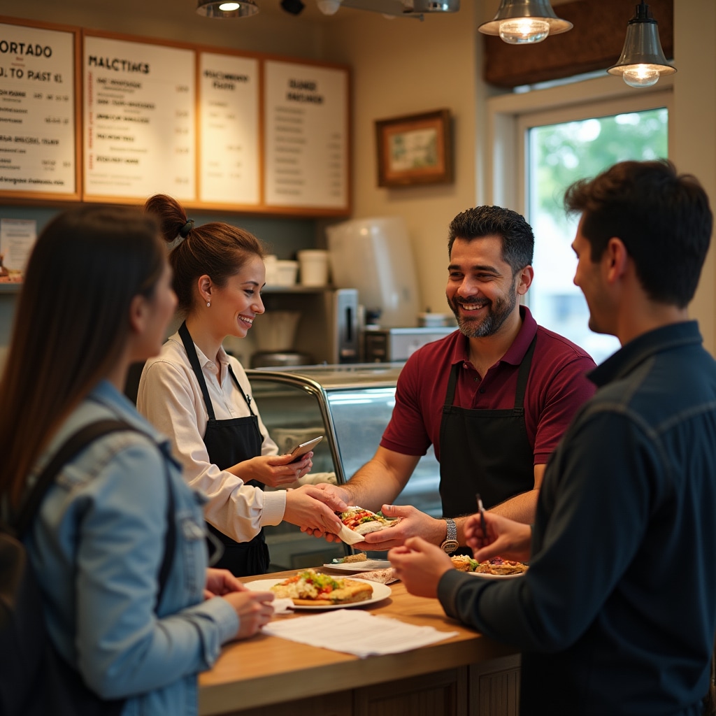 Successful small food business with customers