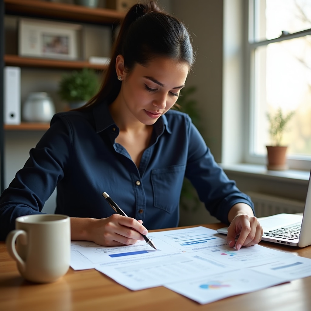 Small food business owner reviewing cost calculations