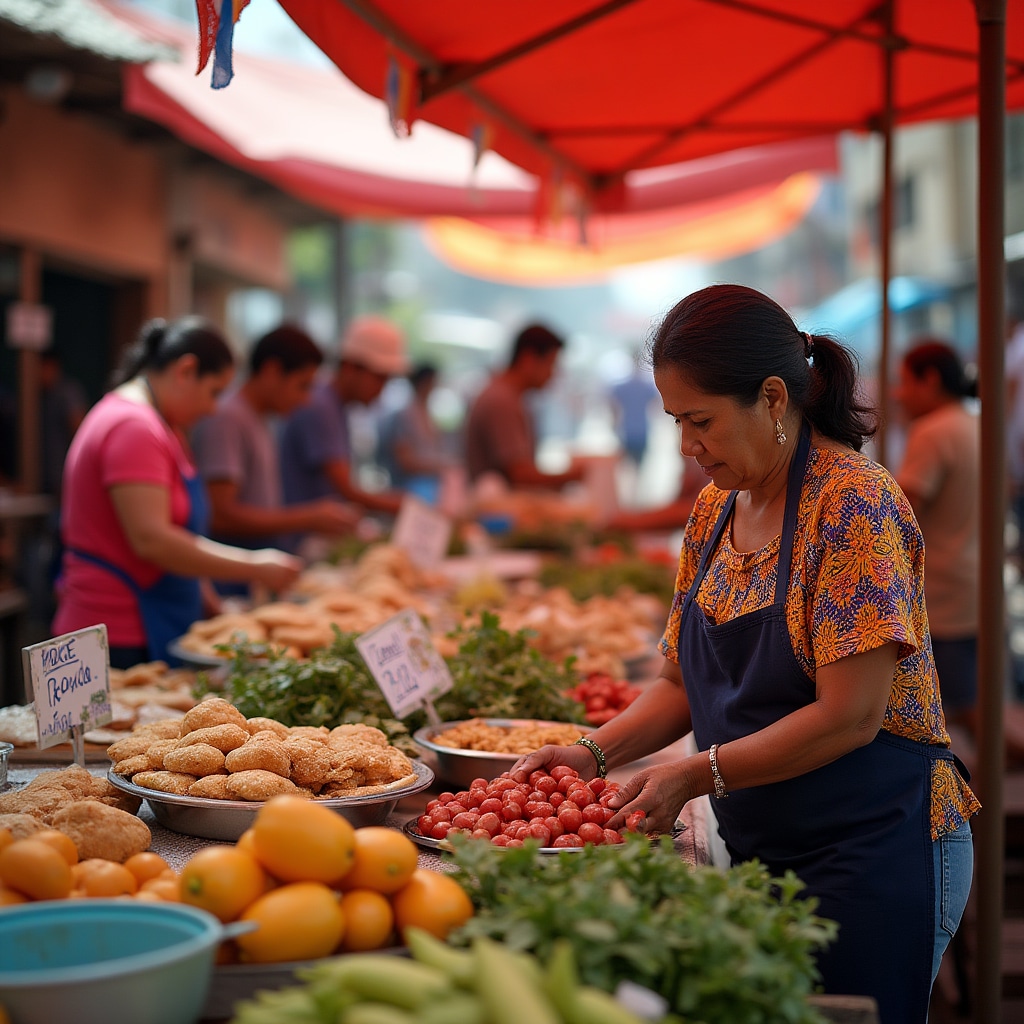 Mercado local de comida en Paraguay